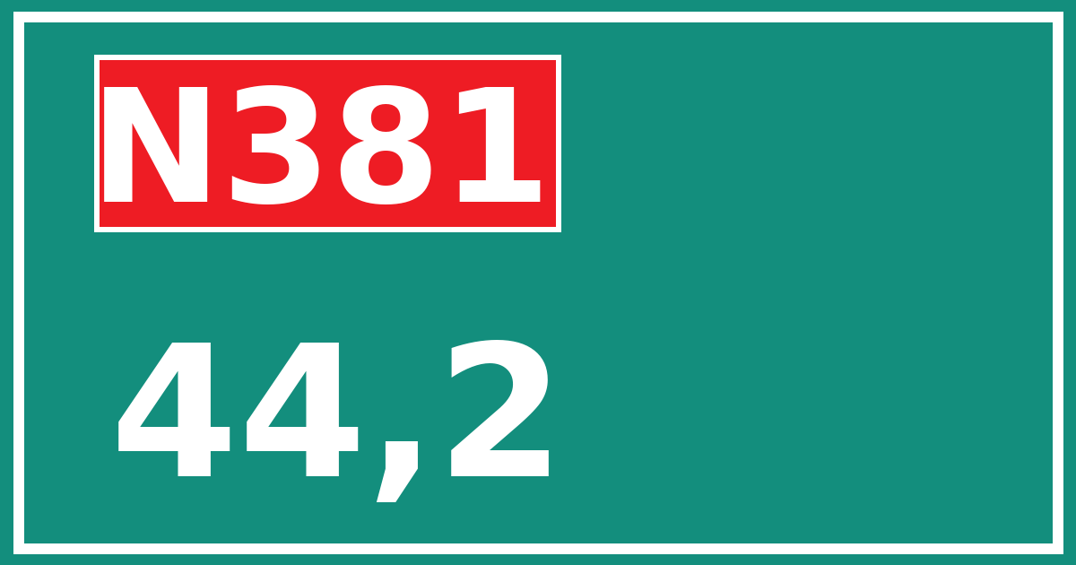 Hectometerbord N381 44,2