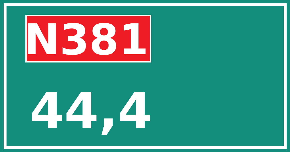 Hectometerbord N381 44,4