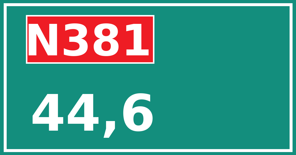 Hectometerbord N381 44,6