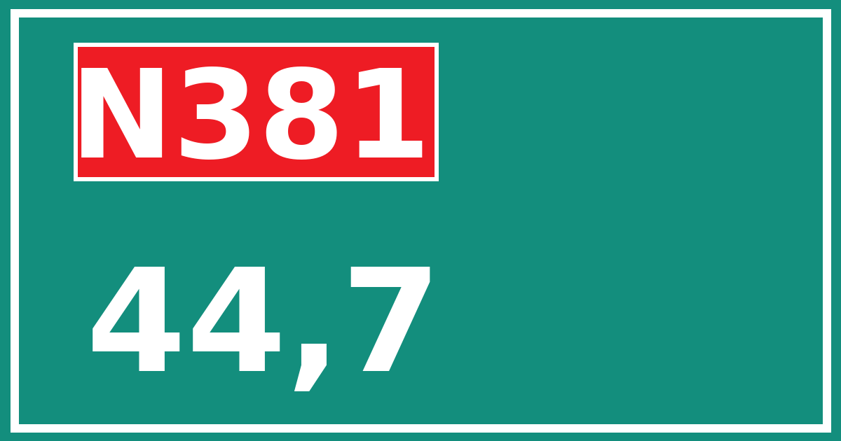Hectometerbord N381 44,7
