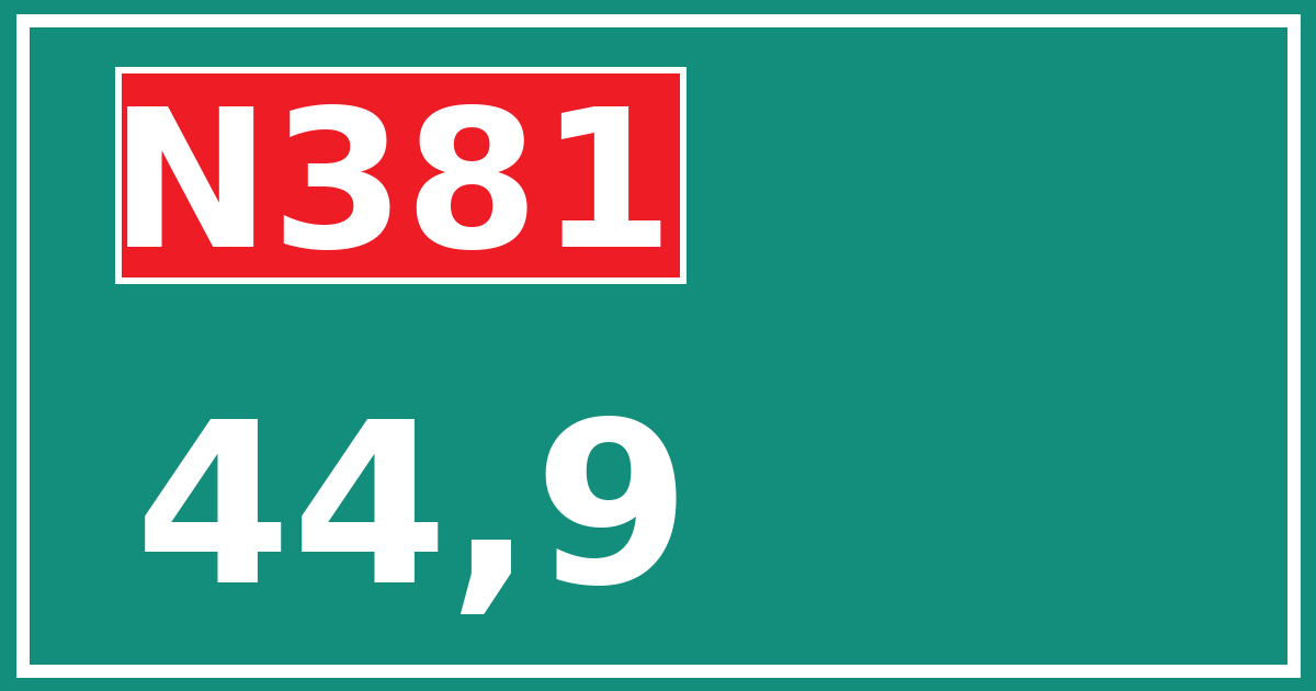 Hectometerbord N381 44,9