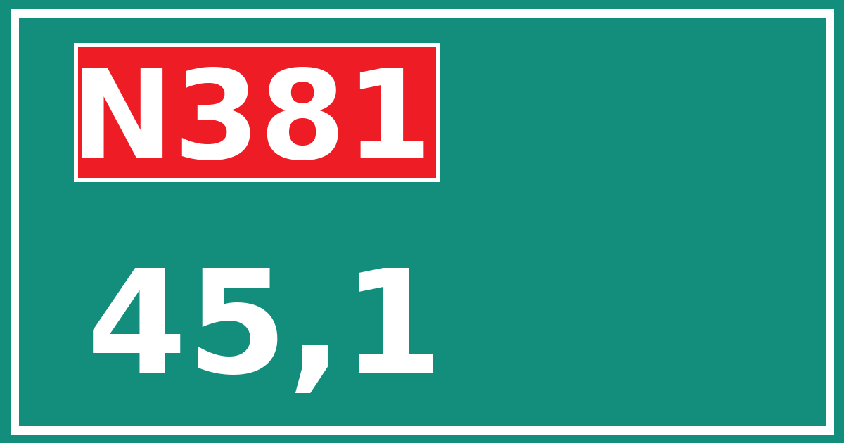 Hectometerbord N381 45,1