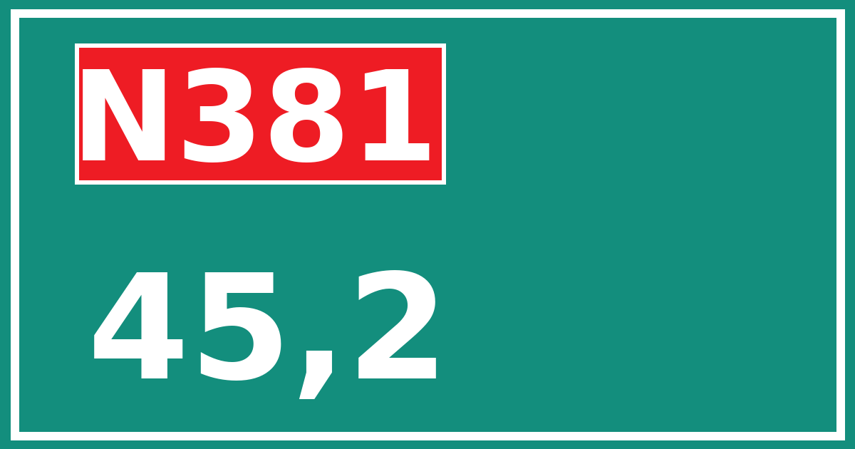 Hectometerbord N381 45,2