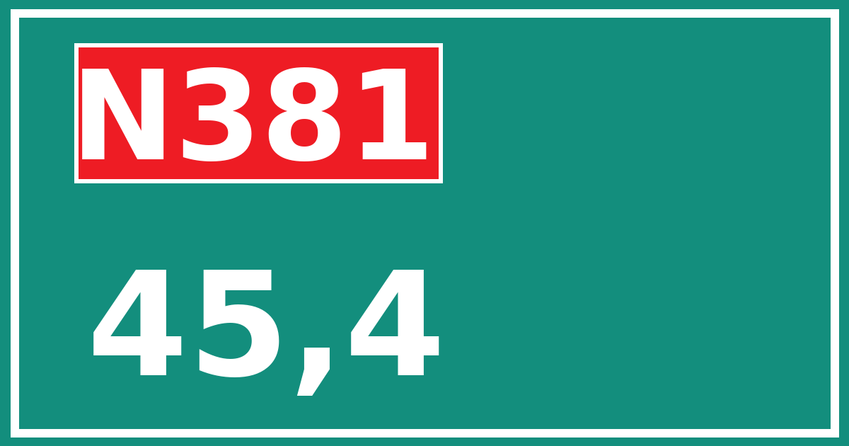 Hectometerbord N381 45,4