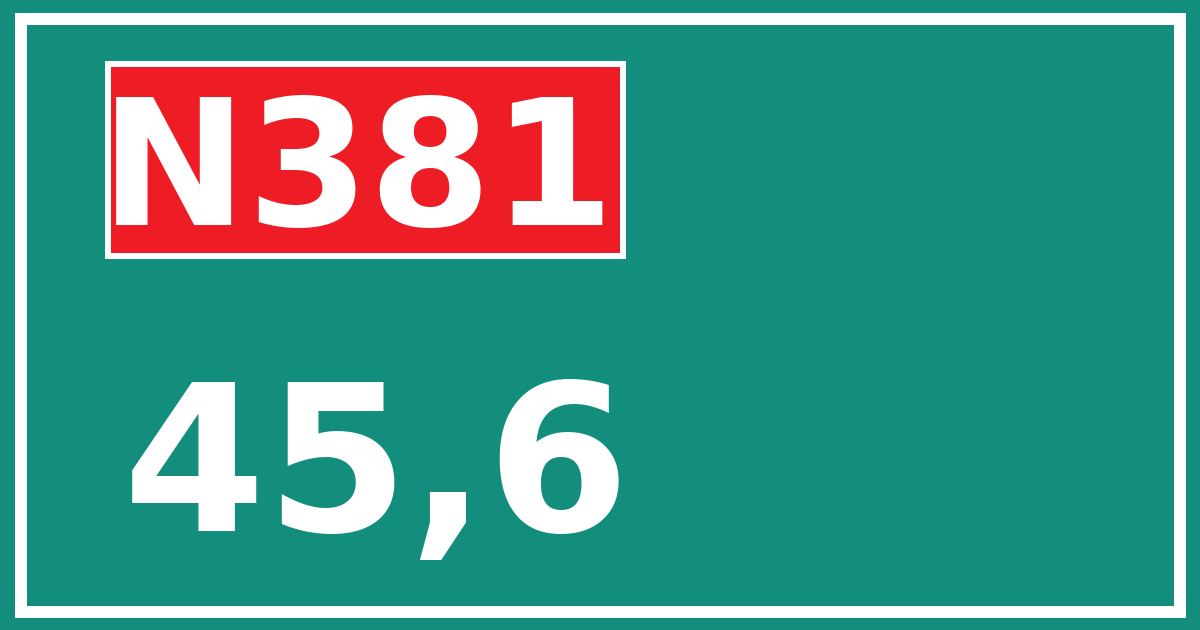 Hectometerbord N381 45,6