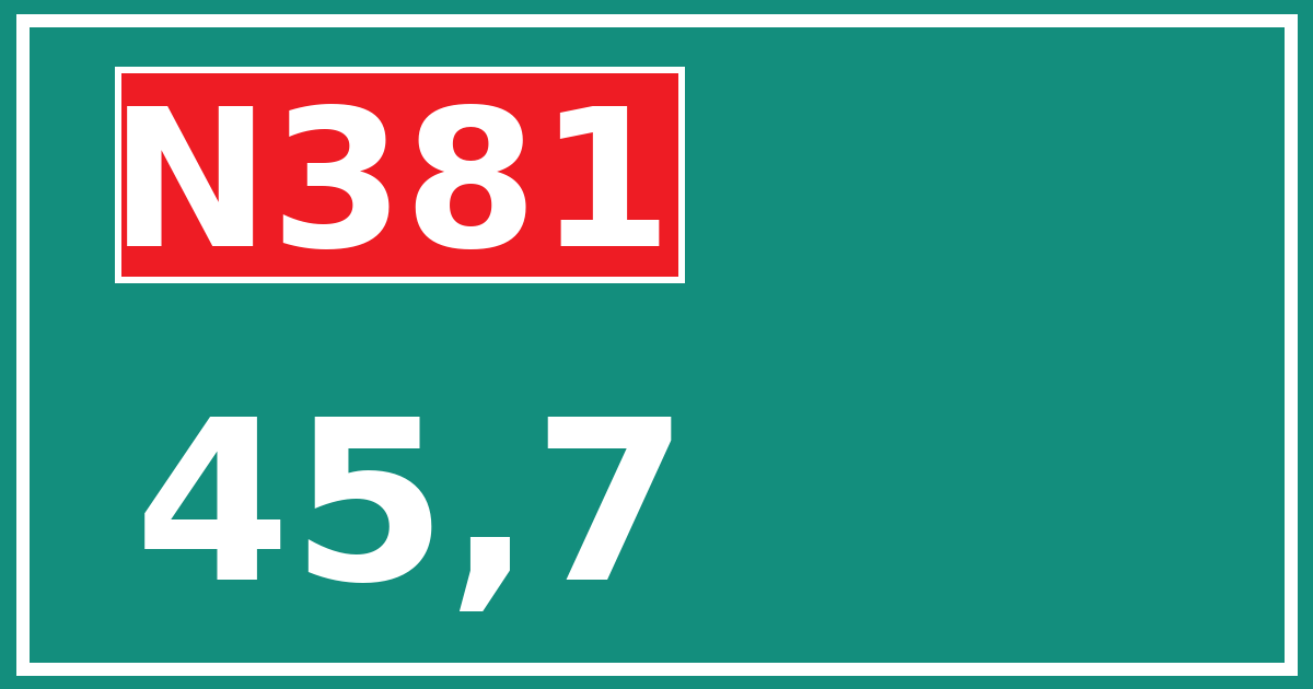 Hectometerbord N381 45,7