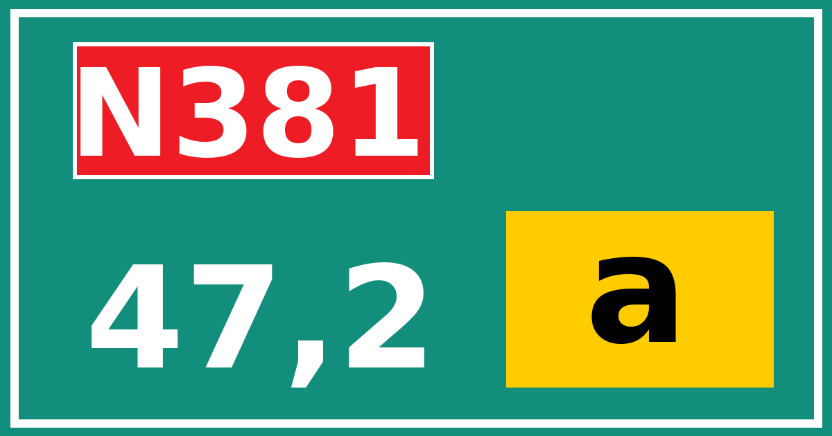 Hectometerbord N381 47,2 letter a