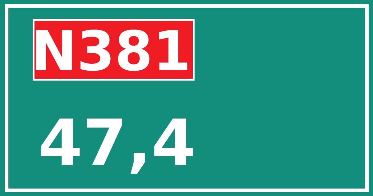 Hectometerbord N381 47,4