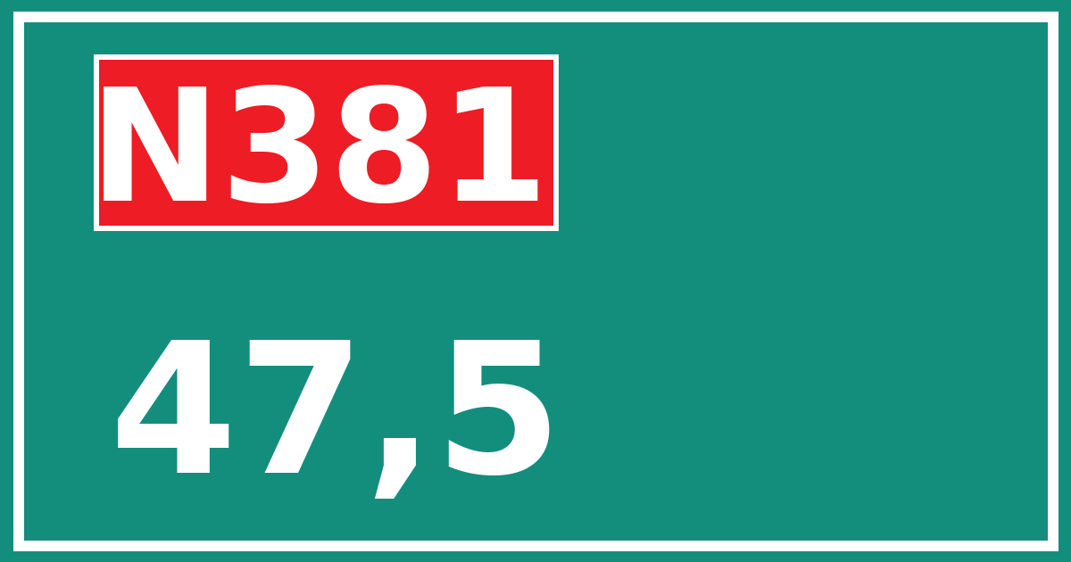 Hectometerbord N381 47,5