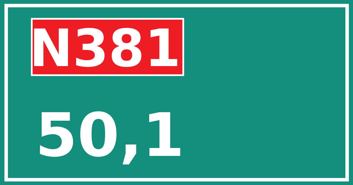 Hectometerbord N381 50,1