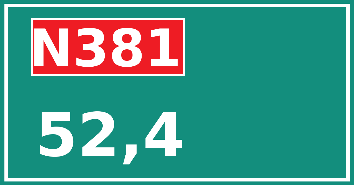 Hectometerbord N381 52,4