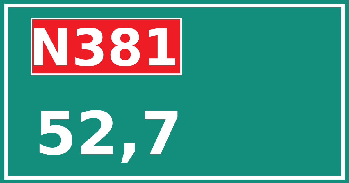 Hectometerbord N381 52,7