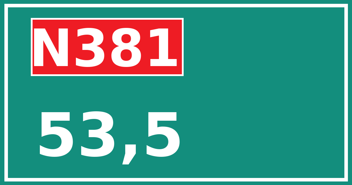 Hectometerbord N381 53,5