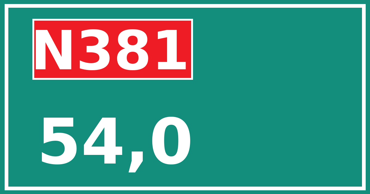Hectometerbord N381 54,0