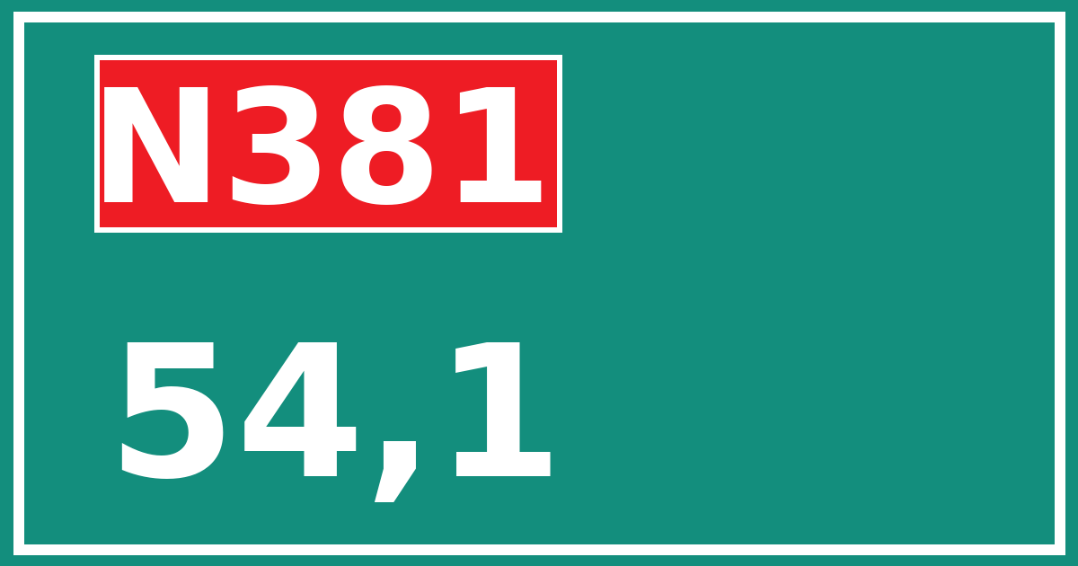 Hectometerbord N381 54,1