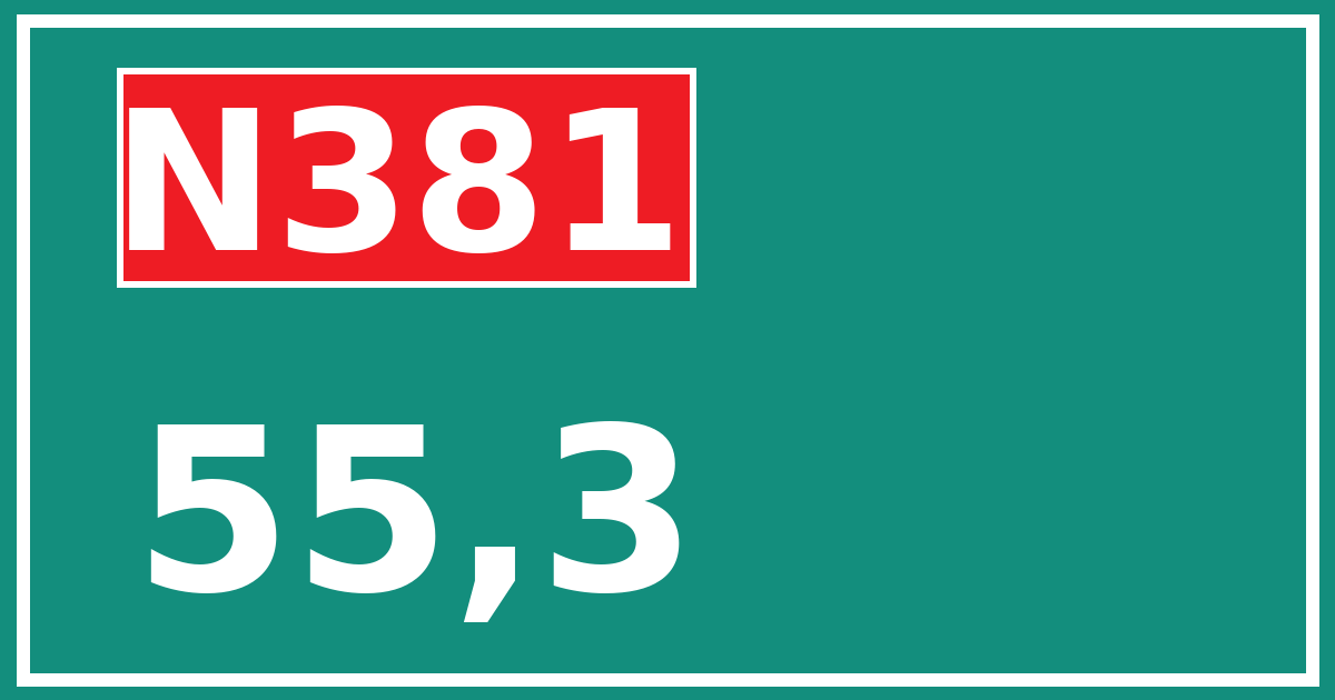 Hectometerbord N381 55,3
