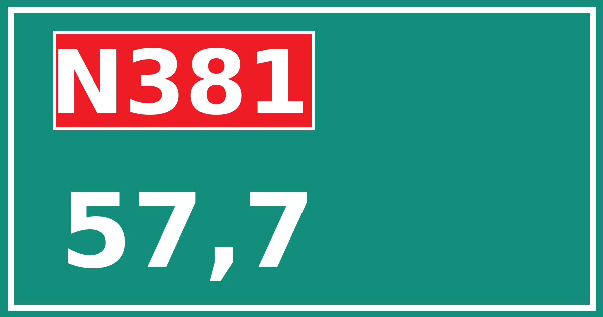 Hectometerbord N381 57,7