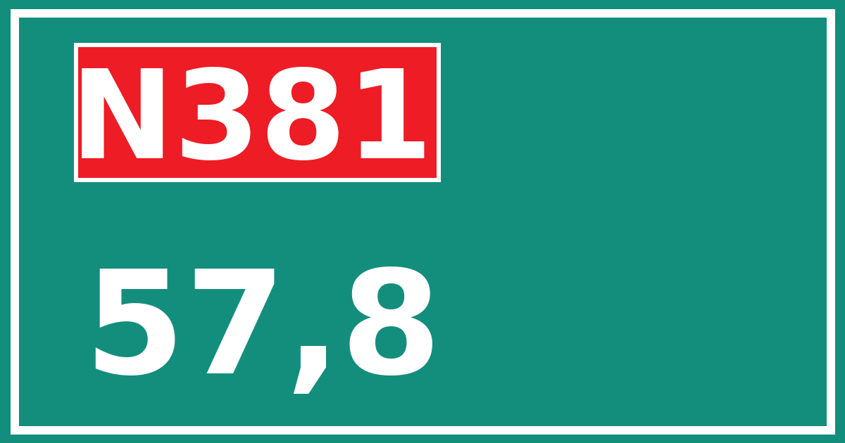 Hectometerbord N381 57,8