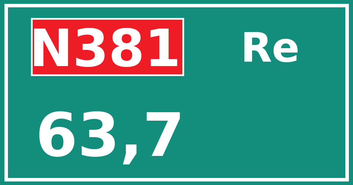 Hectometerbord N381 63,7 zijde Re