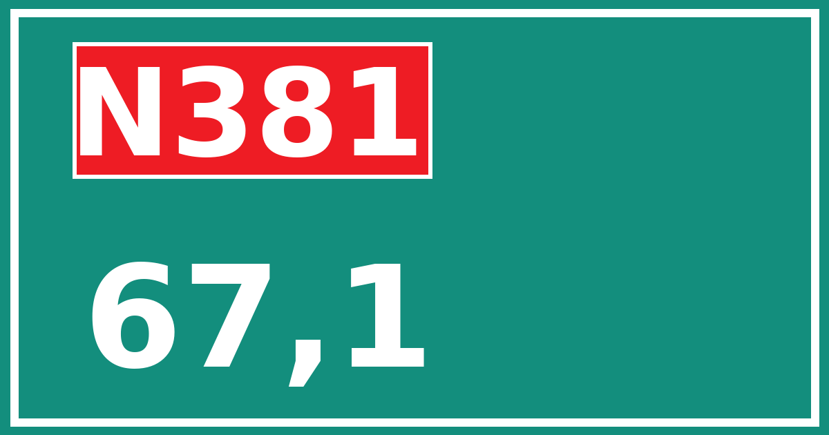 Hectometerbord N381 67,1