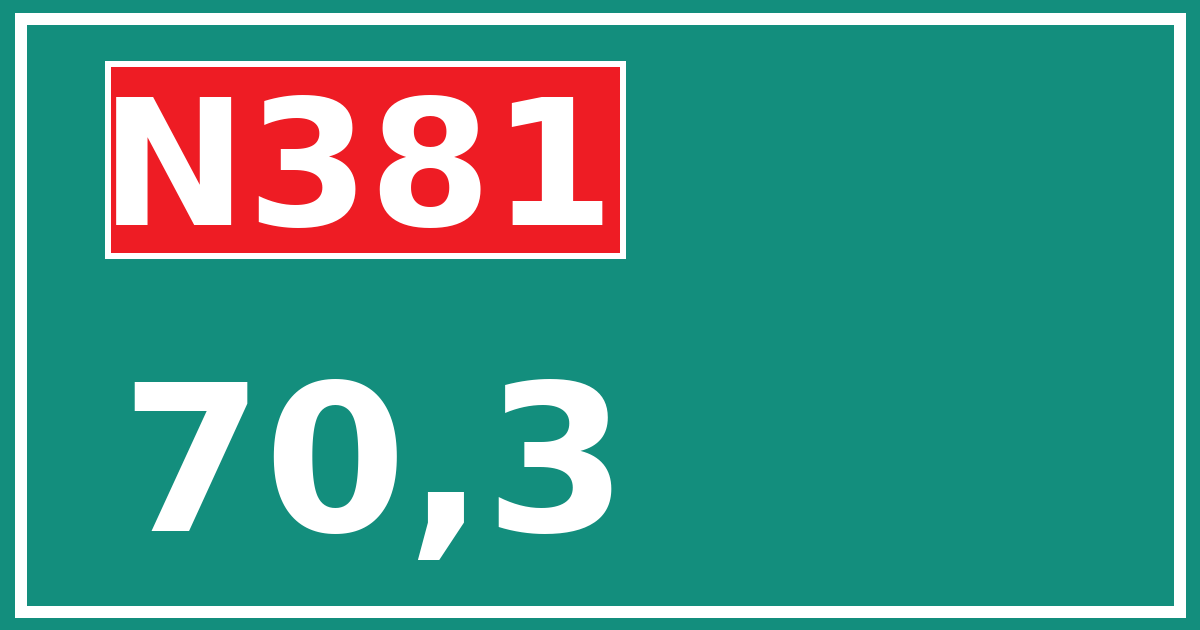 Hectometerbord N381 70,3