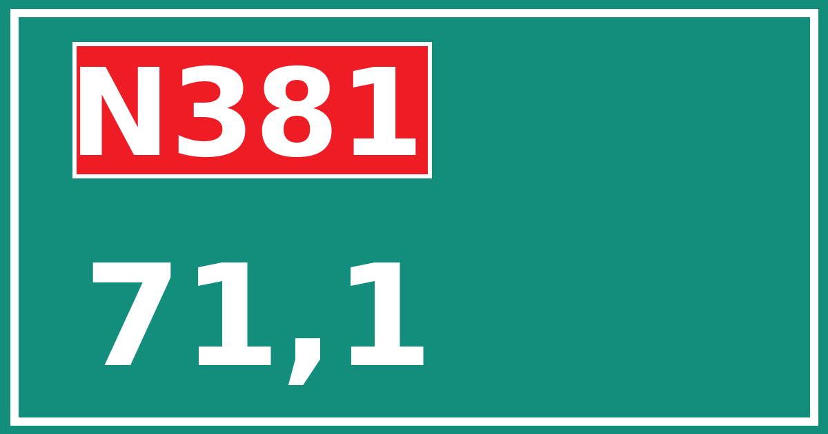 Hectometerbord N381 71,1