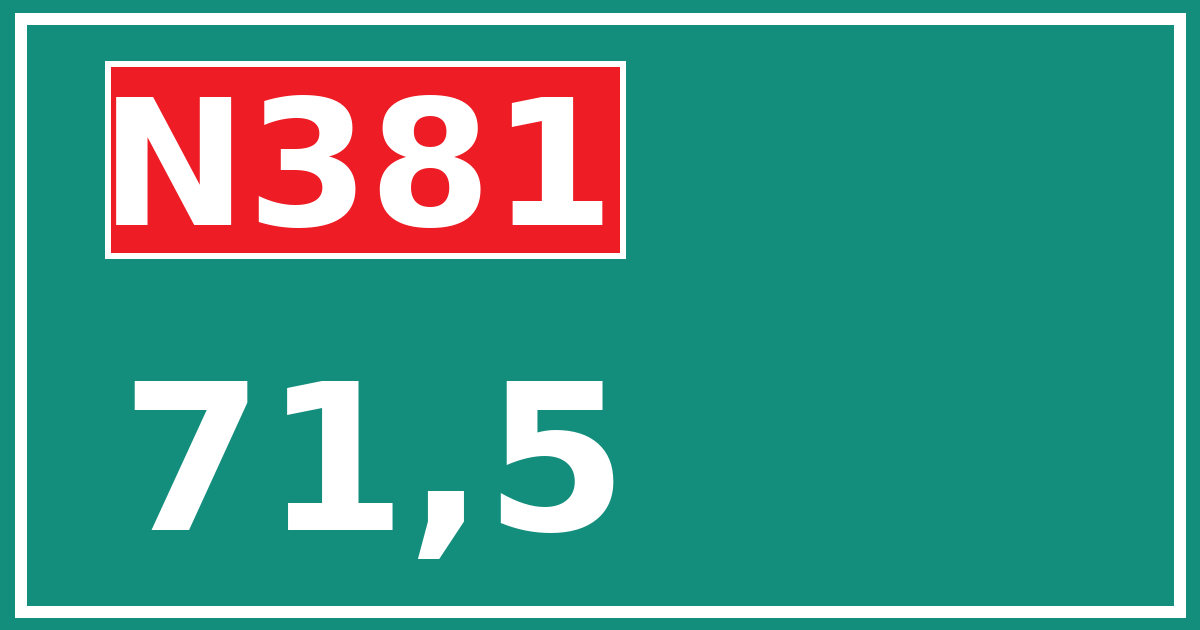 Hectometerbord N381 71,5