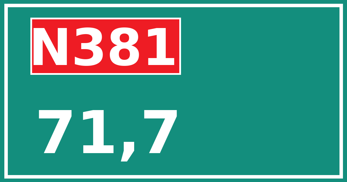 Hectometerbord N381 71,7