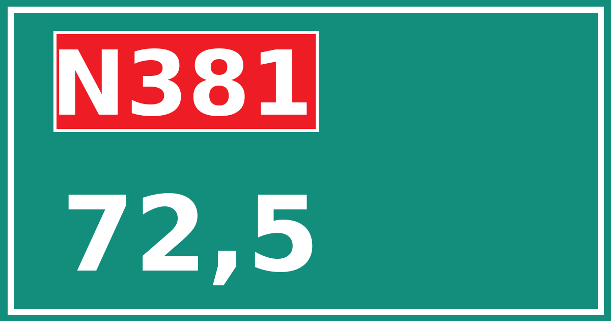 Hectometerbord N381 72,5