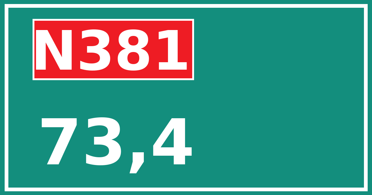 Hectometerbord N381 73,4