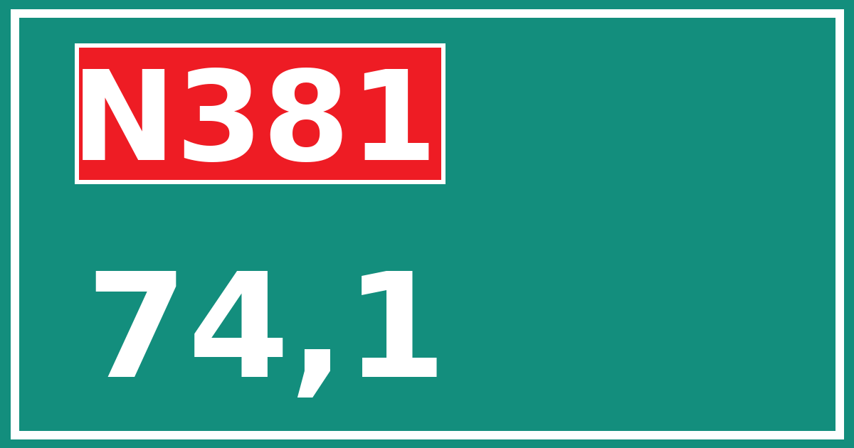Hectometerbord N381 74,1