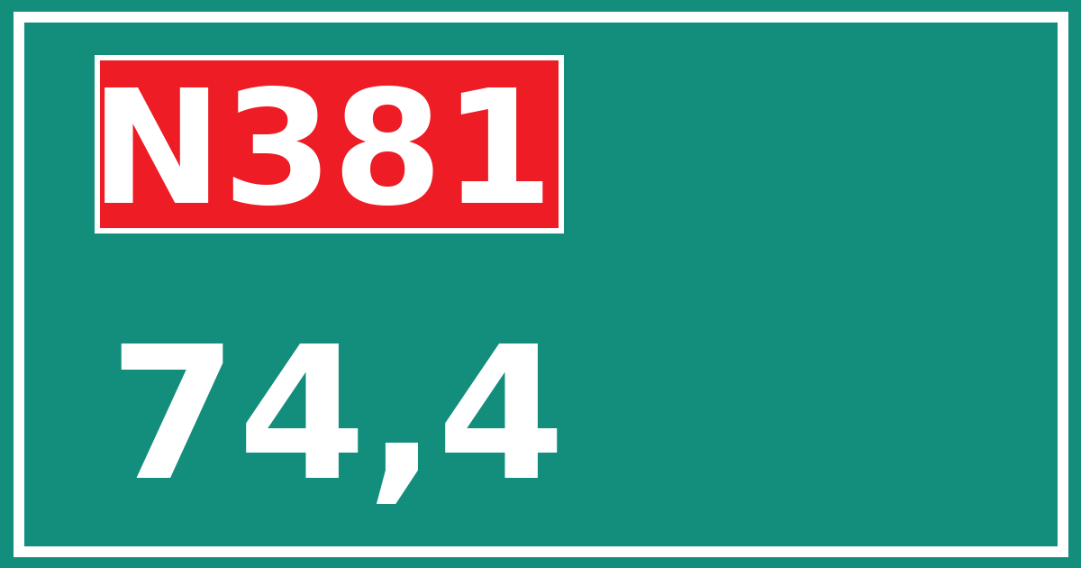 Hectometerbord N381 74,4