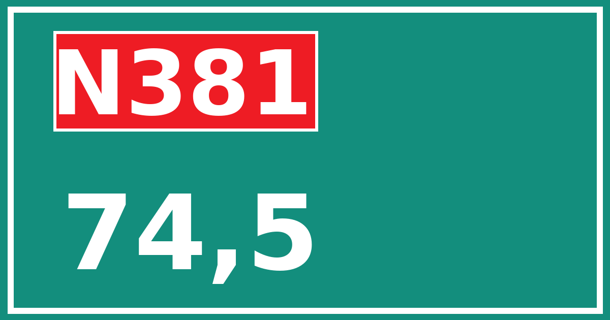 Hectometerbord N381 74,5