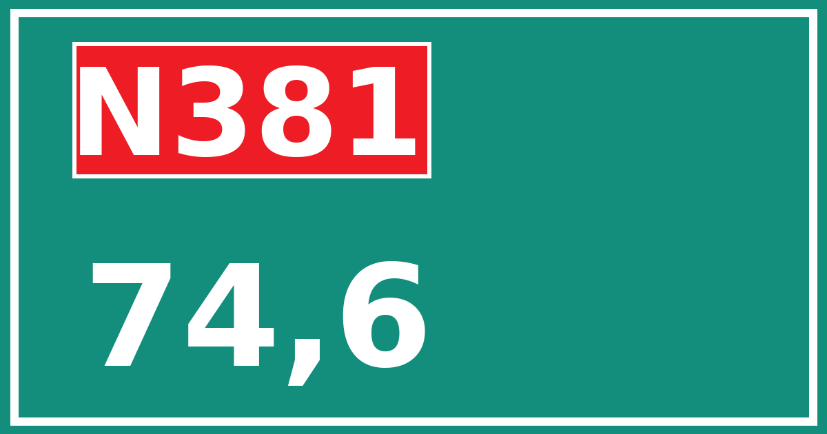Hectometerbord N381 74,6