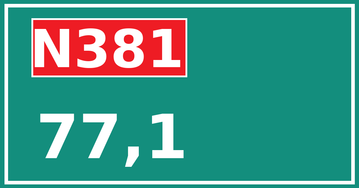Hectometerbord N381 77,1