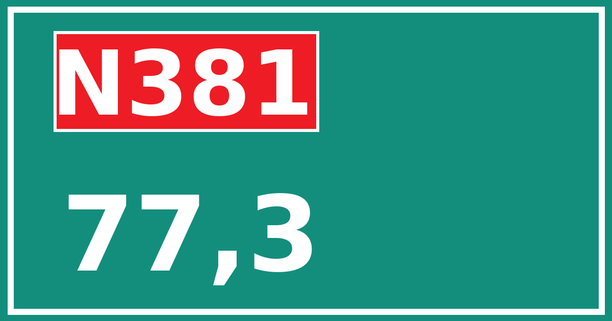 Hectometerbord N381 77,3