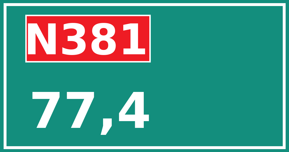 Hectometerbord N381 77,4