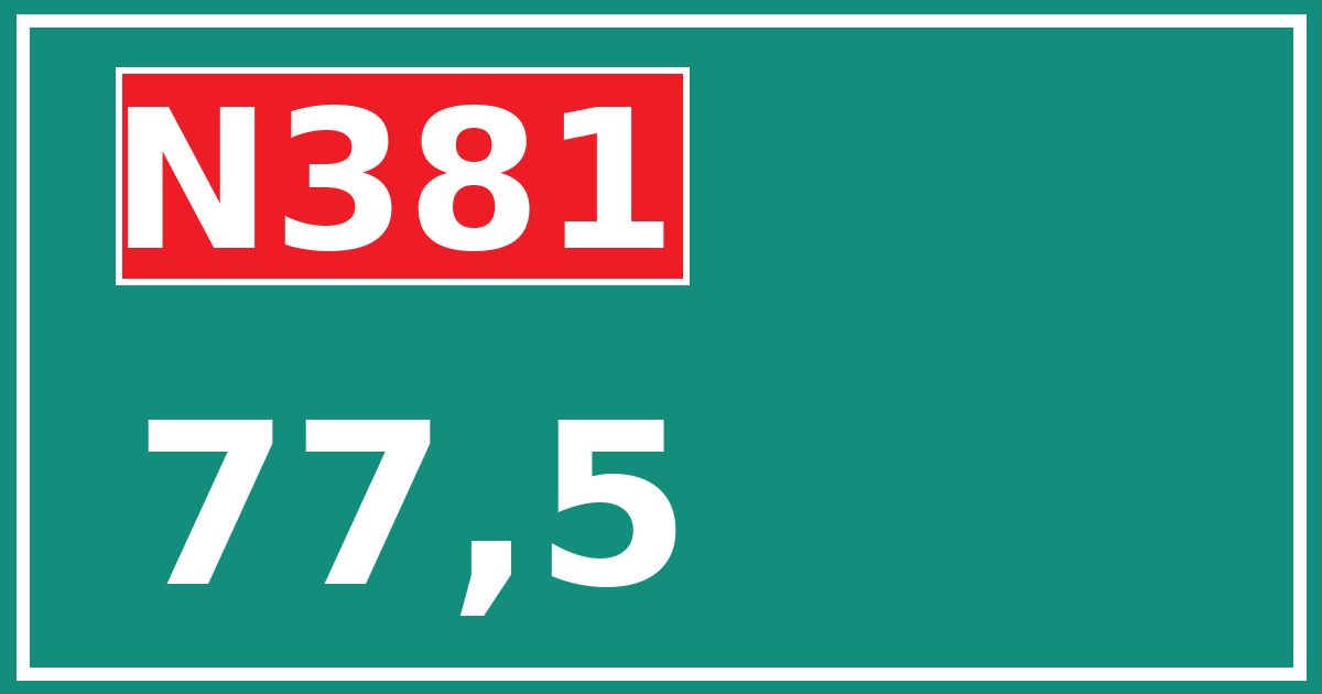 Hectometerbord N381 77,5