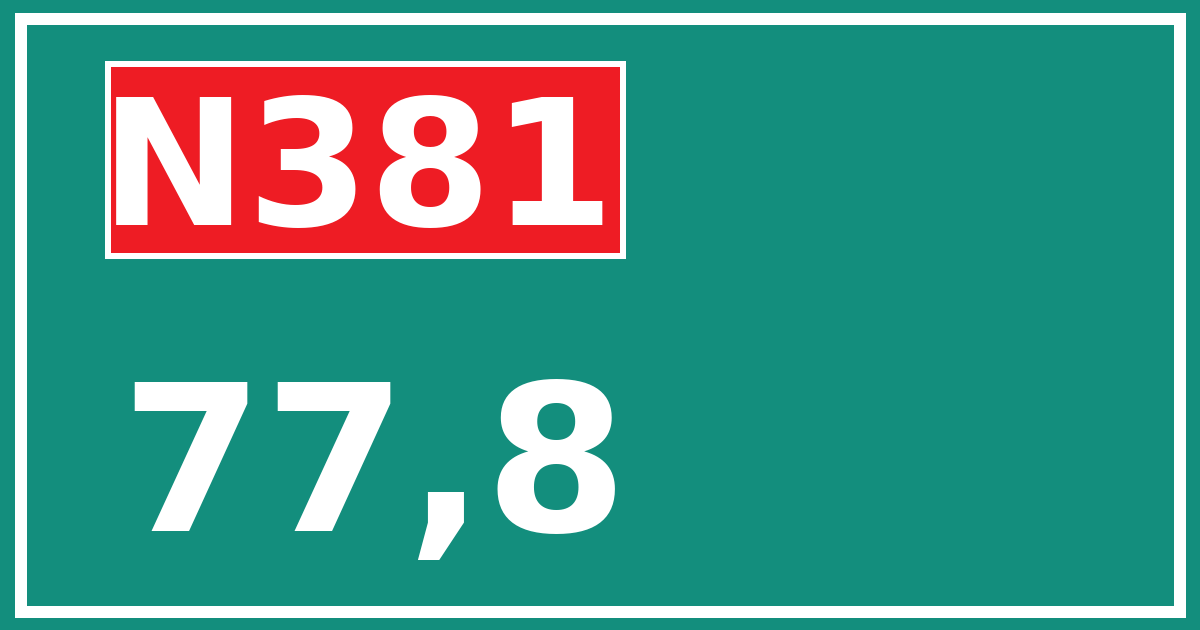 Hectometerbord N381 77,8