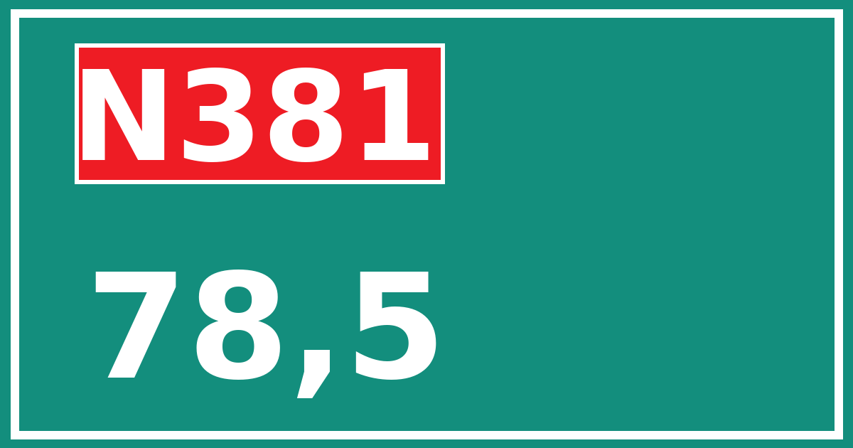Hectometerbord N381 78,5