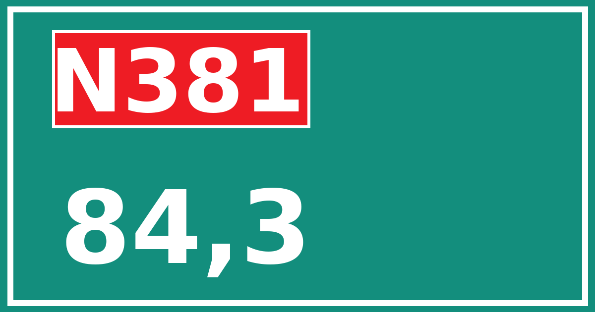 Hectometerbord N381 84,3