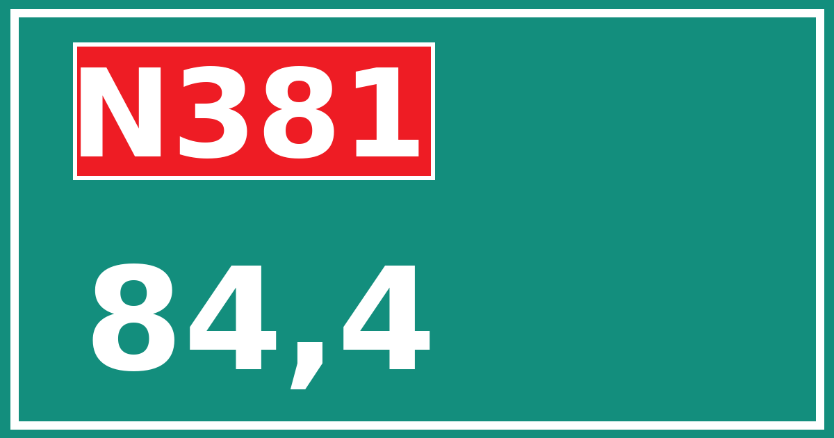 Hectometerbord N381 84,4