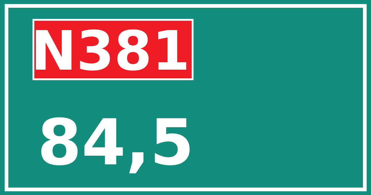 Hectometerbord N381 84,5