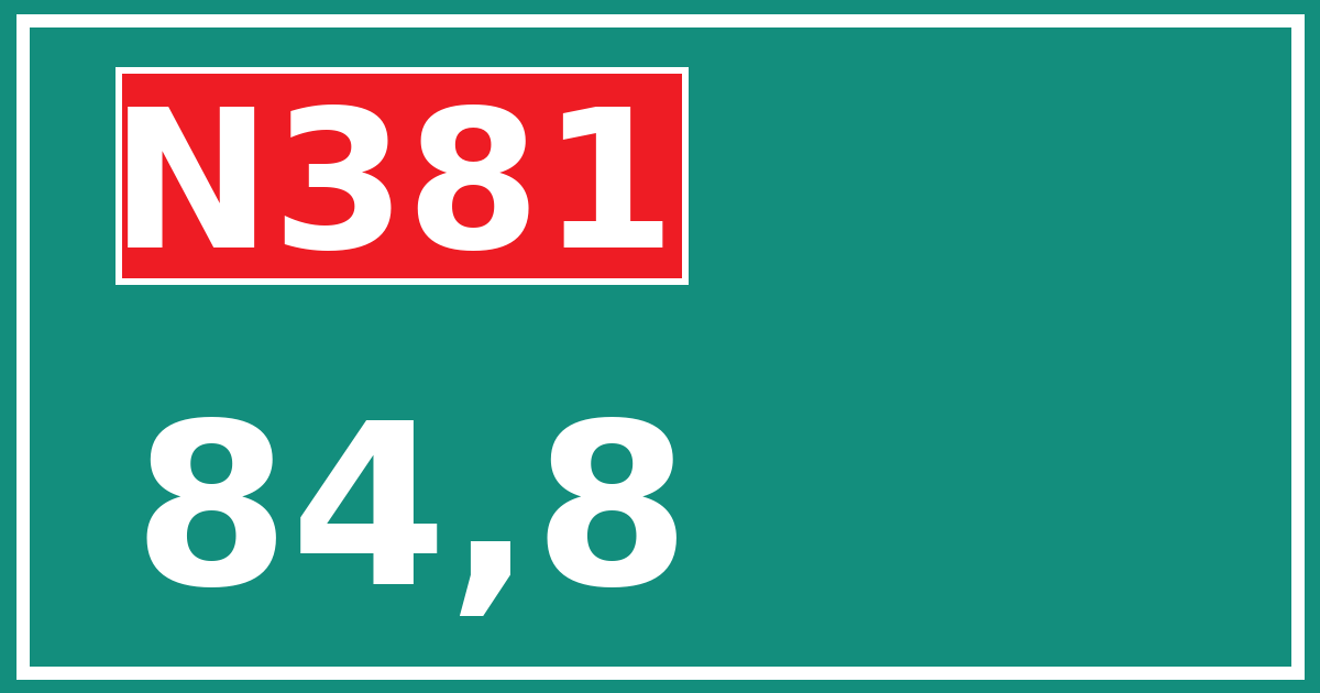Hectometerbord N381 84,8
