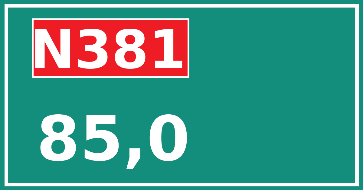 Hectometerbord N381 85,0