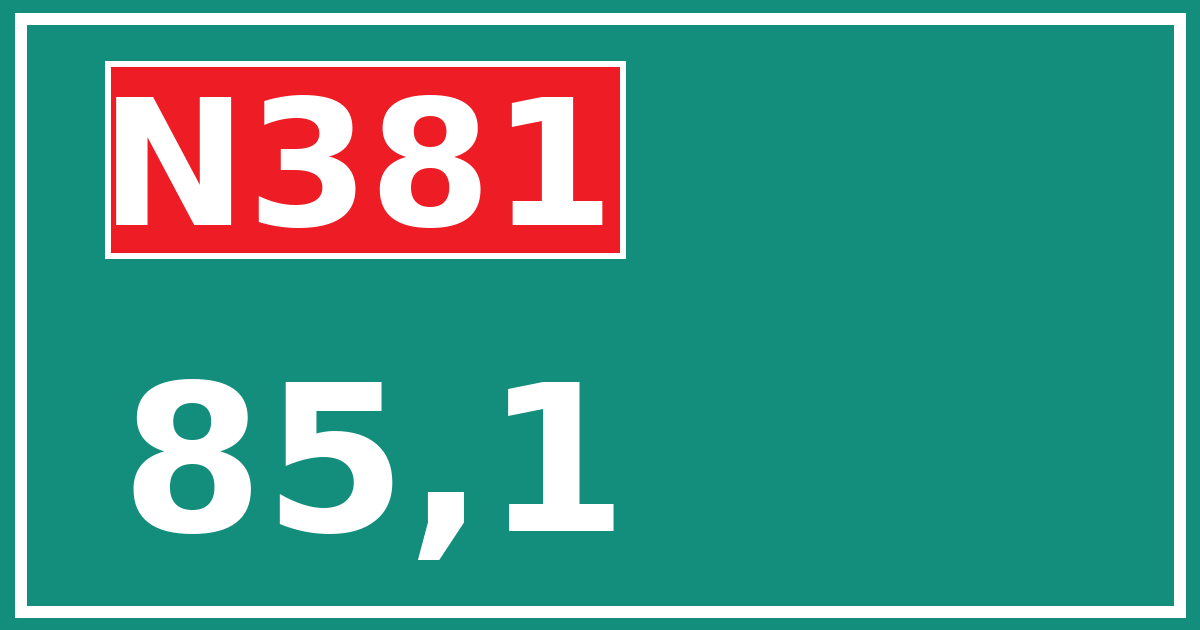 Hectometerbord N381 85,1