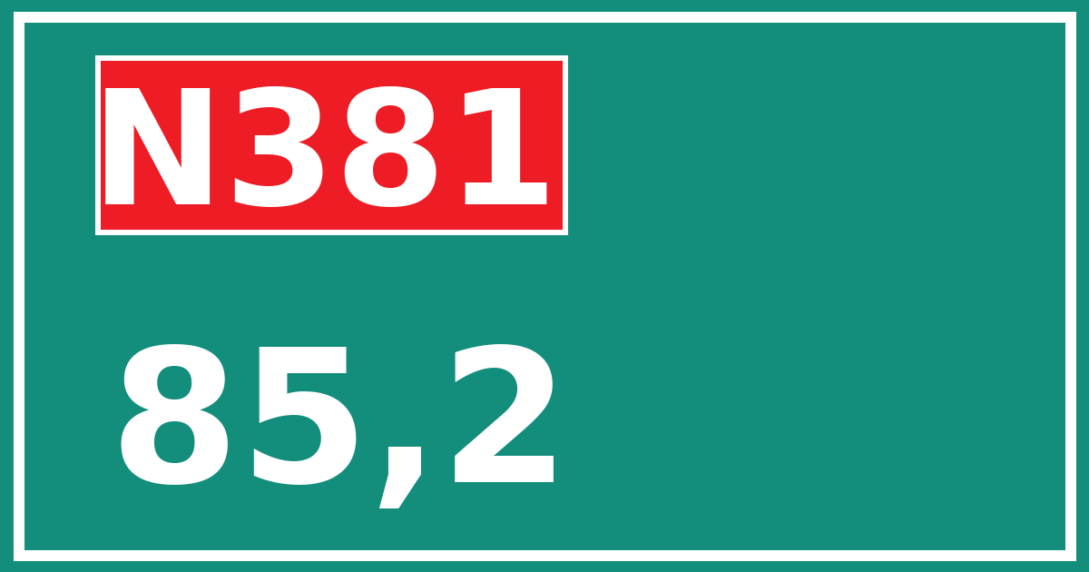 Hectometerbord N381 85,2