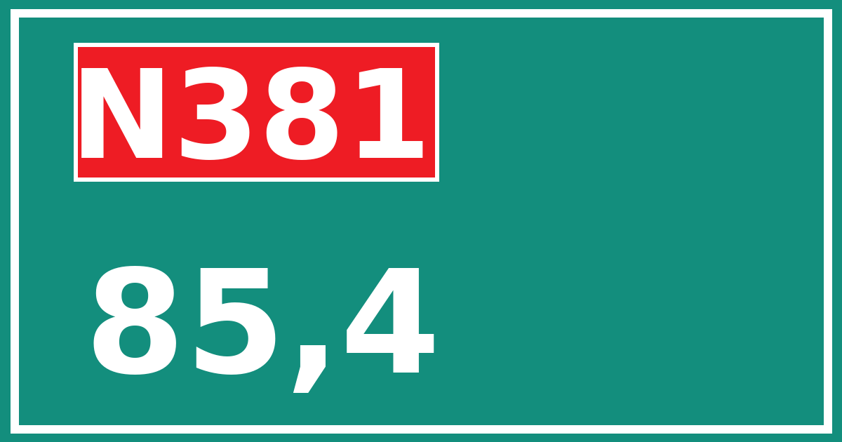Hectometerbord N381 85,4