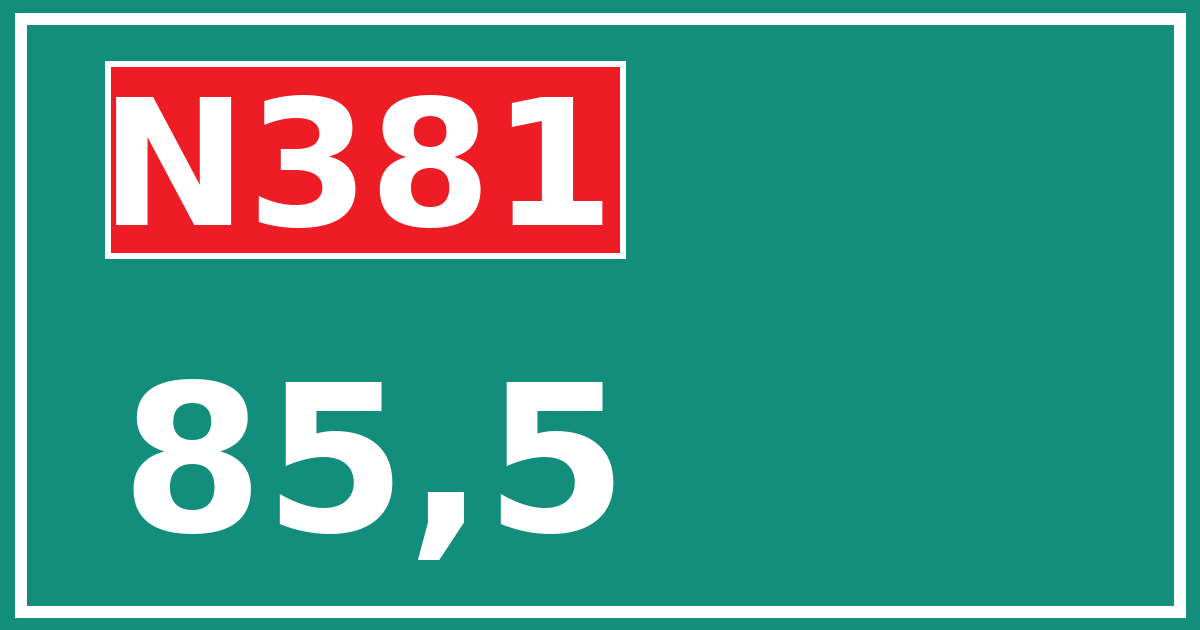 Hectometerbord N381 85,5
