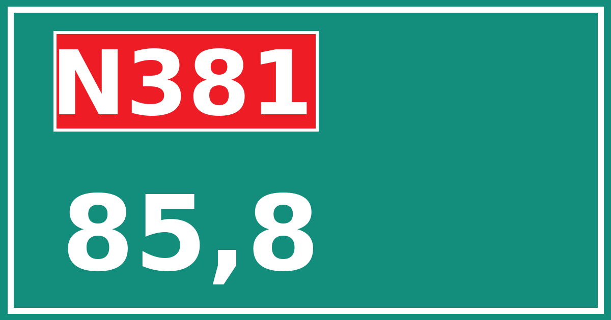 Hectometerbord N381 85,8